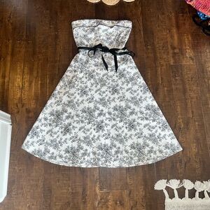 Floral Black and White Summer Dress
